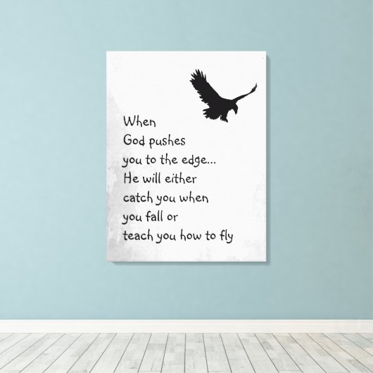 Auf den Rand gedrängt Fänge oder Lehren zum Fliege Leinwanddruck (Insitu (Holzboden))