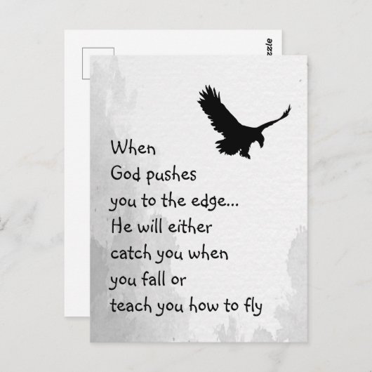 Auf den Rand gedrängt Fänge oder Lehren zum Fliege Postkarte (Vorne/Hinten)