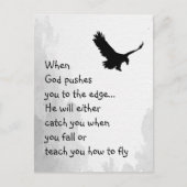 Auf den Rand gedrängt Fänge oder Lehren zum Fliege Postkarte (Vorderseite)