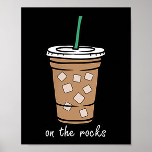 Auf den Retro-Rocks eisgekühlte Kaffee Sommer Trin Poster
