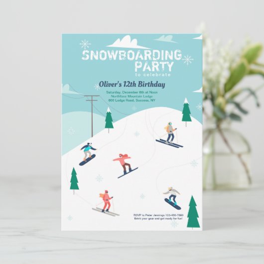 Auf den Skipisten Einladung (Stehend Vorderseite)