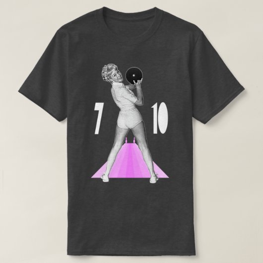 Auf den Spaß 710 Retro-Bowling trennen T-Shirt (Design vorne)