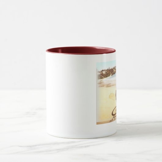 Auf den Strand gesetztes Fahrrad Tasse (Zentrum)