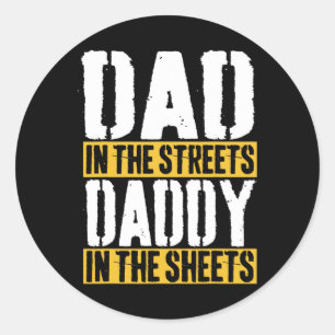 Auf den Straßen Daddy in den Blättern Vater39 Tag Runder Aufkleber