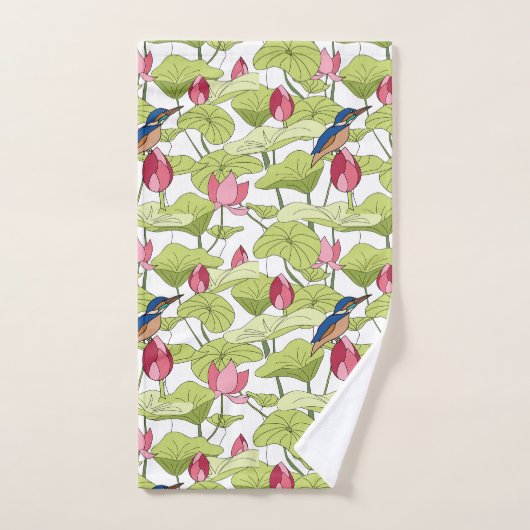 Auf den Teichfischern Lotus-Pflanze Badhandtuch Set (Handtuch)