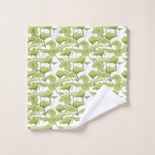 Auf den Teichfischern Lotus-Pflanze Badhandtuch Set (Waschlappen)