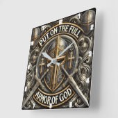 AUF DEN VOLLSTÄNDIGEN ARMOR GOTTES AUFSTELLEN QUADRATISCHE WANDUHR (Winkel)