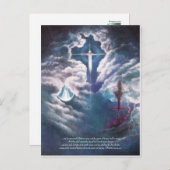 Auf den Wolken des Himmels, mit Gedicht angehen Ankündigungspostkarte (Vorne/Hinten)