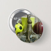 Auf der anderen Seite Pitch & Crease: Fußball-Cric Button (Vorne & Hinten)