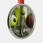 Auf der anderen Seite Pitch & Crease: Fußball-Cric Ornament Aus Metall (Rechts)