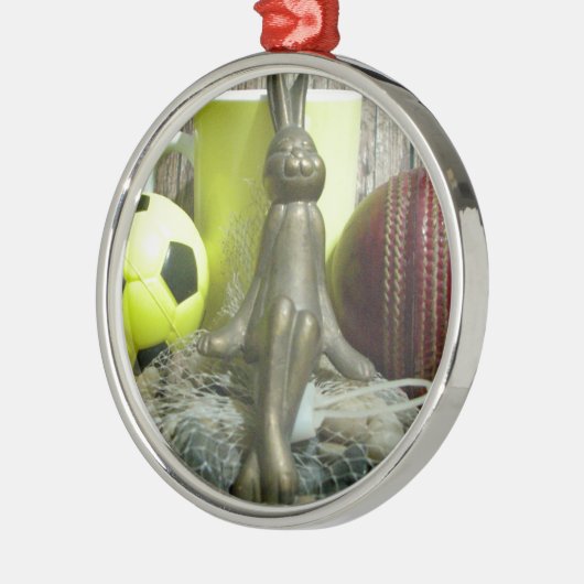 Auf der anderen Seite Pitch & Crease: Fußball-Cric Ornament Aus Metall (Links)