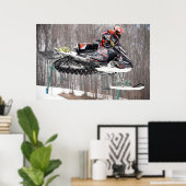 Auf der Attack Snowmobile Print Poster (Heimbüro)