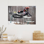 Auf der Attack Snowmobile Print Poster (Küche)