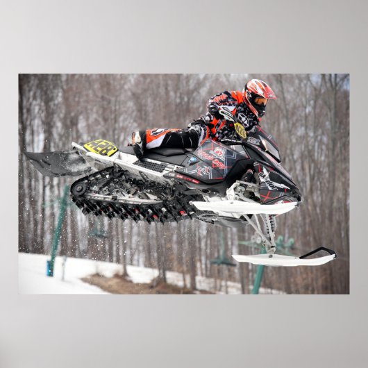 Auf der Attack Snowmobile Print Poster (Vorne)