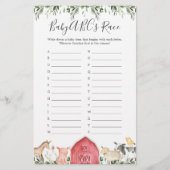 Auf der Babydusche des Bauernhofs ABCs Race Game (Vorderseite)