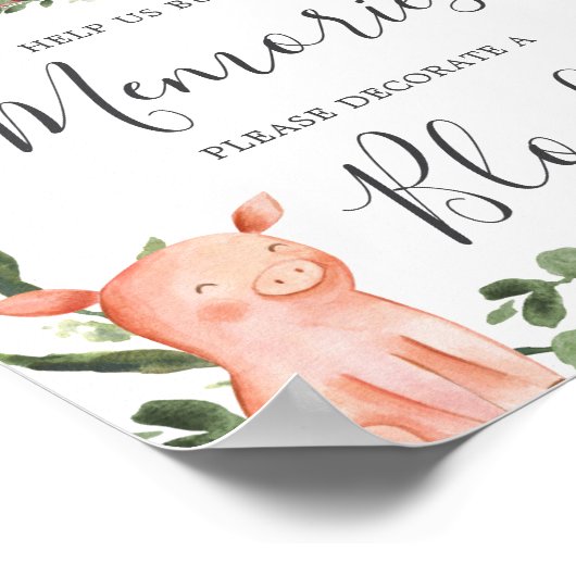 Auf der Babydusche des Bauernhofs ein Blockzeichen Poster (Ecke)