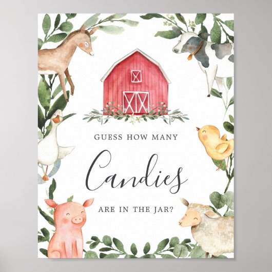 Auf der Babydusche des Bauernhofs schätzen Sie, wi Poster (Vorne)