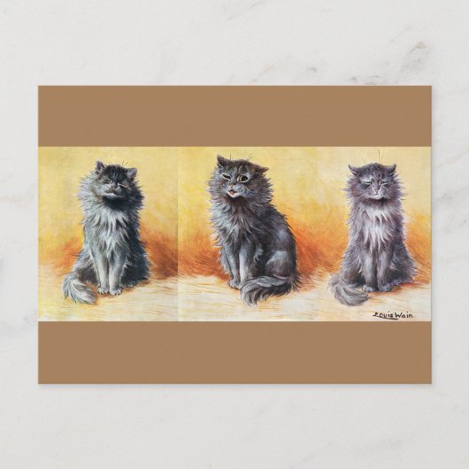 Auf der Cat Show, Louis Wain Postkarte (Vorderseite)