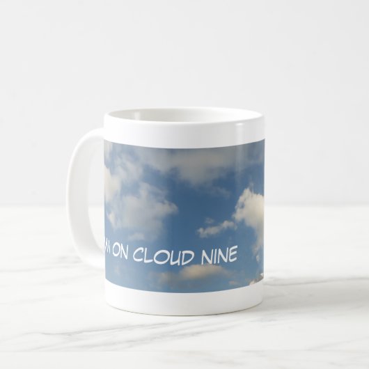 Auf der Cloud Nine Panoramaffee Tasse (Vorderseite Links)