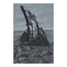 Auf der Coast Archival Zeichnend Print