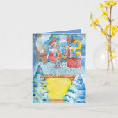 Auf der Dachterrasse geklappte Weihnachtsgrüßkarte Karte (Gelbe Blume)