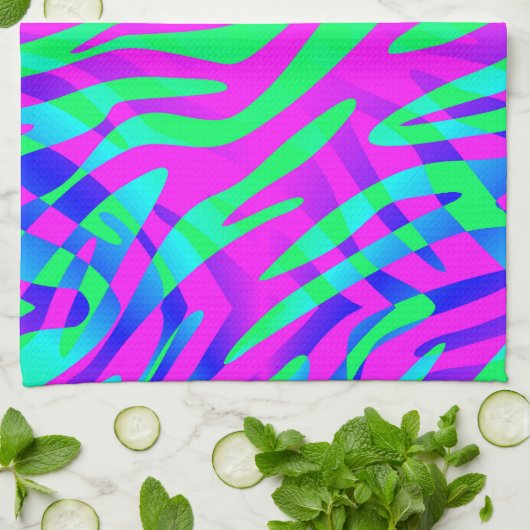 Auf der freien Seite, farbenfrohe Abstrakte Zebra- Handtuch (Gefaltet)