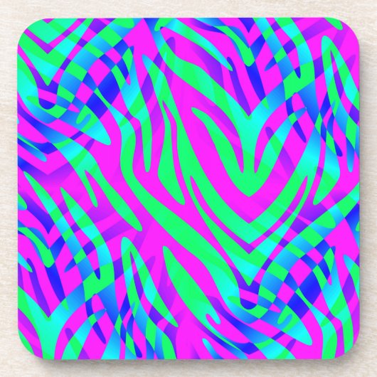 Auf der freien Seite, farbenfrohe Abstrakte Zebra- Untersetzer (Vorderseite)