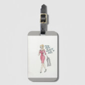 "Auf der ganzen Welt fliegend, Abfallaufhebend" Gepäckanhänger (Vorderseite Vertikal)