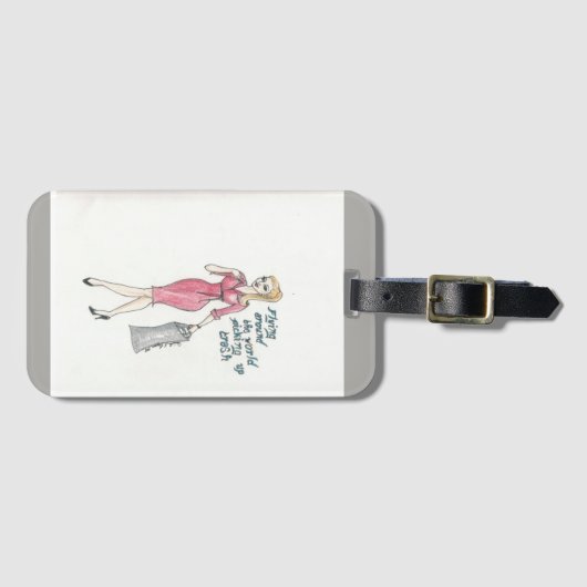 "Auf der ganzen Welt fliegend, Abfallaufhebend" Gepäckanhänger (Vorderseite (Horizontal))