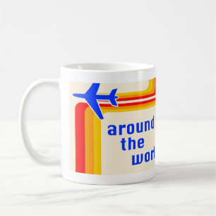 auf der ganzen Welt : Retro-Streifen Kaffeetasse