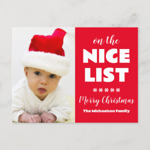 Auf der guten Liste Weihnachtsfoto Feiertagspostkarte