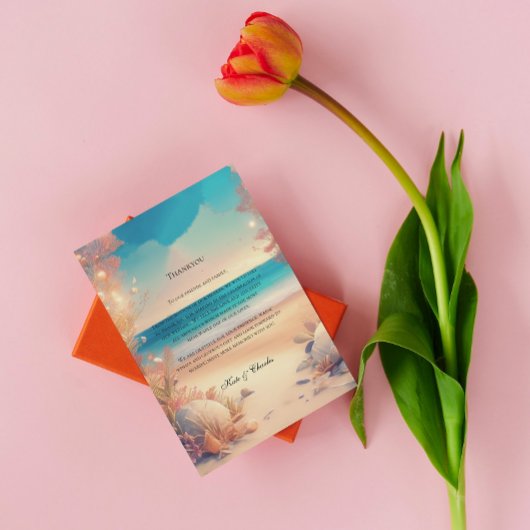 Auf der Hochzeit am Strand dank Karte