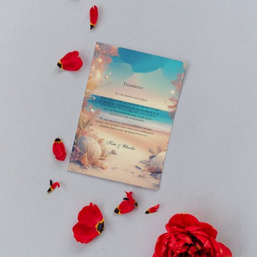 Auf der Hochzeit am Strand dank Karte