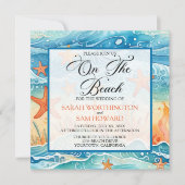 Auf der Hochzeit am Strand Einladung (Vorderseite)