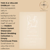 Auf der Hochzeit des Beach Vellum Overlay Pergament Einladungen