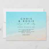 Auf der Hochzeitsreise am Strand Einladung (Vorderseite)