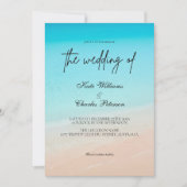 Auf der Hochzeitsreise am Strand Einladung (Vorderseite)