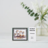 Auf der Hühnerfarm Business Card Visitenkarte (Stehend Vorderseite)