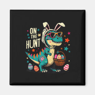 Auf der Jagd Dino Happy Ostertag T-rex Dinosaur Magnet