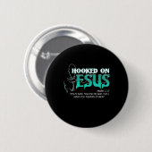 Auf der Jagd nach Jesus Funny Fishing Button (Vorne & Hinten)