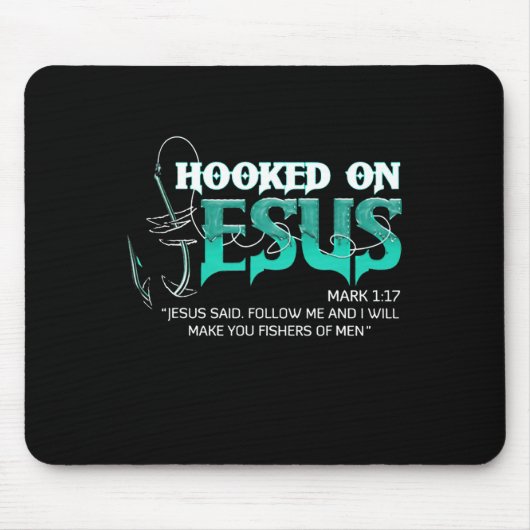 Auf der Jagd nach Jesus Funny Fishing Mousepad (Vorne)