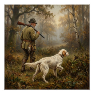 Auf der Jagd nach Waldschnepfen, English Setter Ja Poster