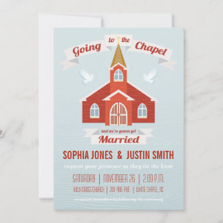 Auf der Kapelle Hochzeit Einladung RED