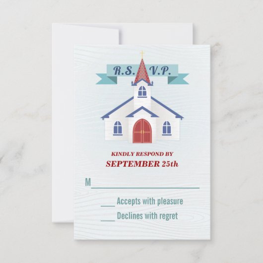 Auf der Kapelle Hochzeitkarte RSVP Karte (Vorderseite)