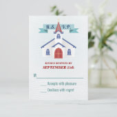 Auf der Kapelle Hochzeitkarte RSVP Karte (Stehend Vorderseite)