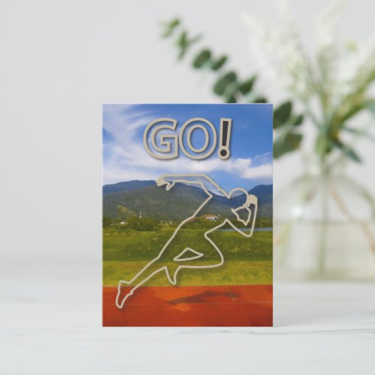 Auf der Laufbahn Postkarte (Stehend Vorderseite)