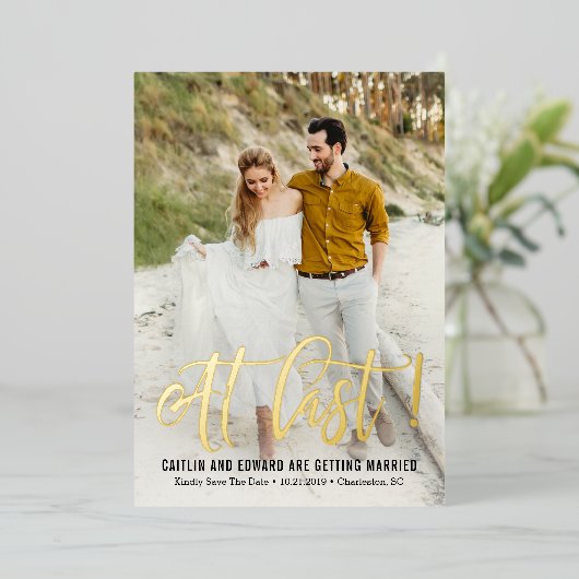 Auf der letzten "Echt"-FOLIE-Save the Date-Karte Folieneinladung (Stehend vorne)