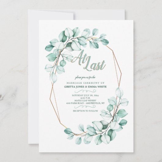 Auf der letzten Hochzeit Einladung (Vorderseite)