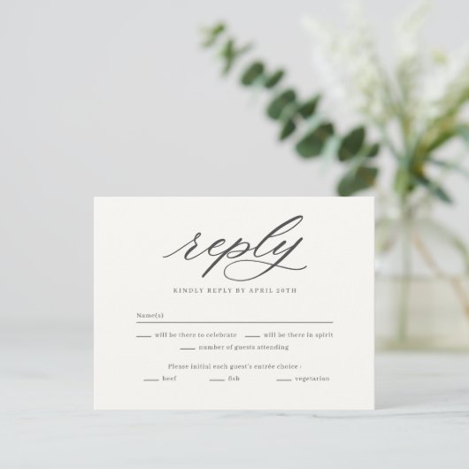 Auf der letzten Hochzeit RSVP Antwortkarte Postkarte (Stehend Vorderseite)