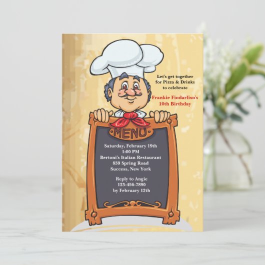 Auf der Menü-Einladung Einladung (Stehend Vorderseite)